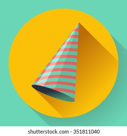 Vector icon of Party hat. Flat designed style