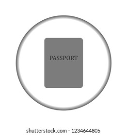 Vector icon passport in grey color. Eps 10