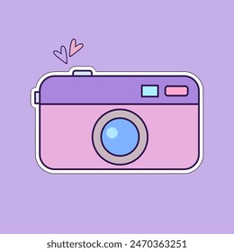 Icono de Vector color pastel diseño de ilustración de cámara.