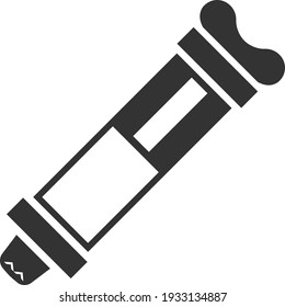 Vector icon of a pastry syringe for decorating cakes and pastries. Black illustration isolated on a white background for graphics and web design.