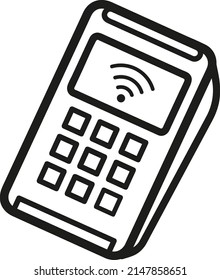 Vektorsymbol des Zahlungsterminals für Karten und nfc