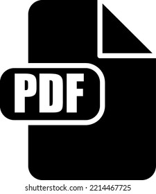 Icono de vector para símbolo de archivo PDF en fondo blanco 
