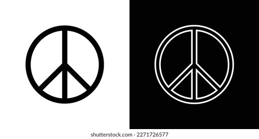 Vektorsymbol des Friedenszeichens. Symbol für Frieden, Vektorsymbol auf weißem Hintergrund.