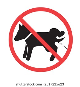 Ícone vetorial de um cachorro fazendo xixi