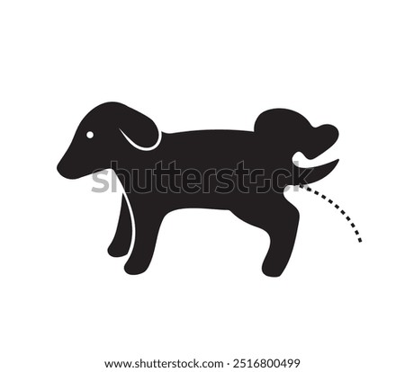 Vector icon of a peeing dog
