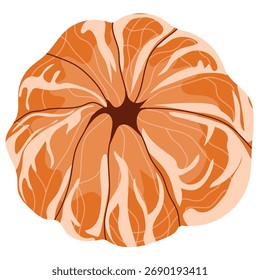 Vektorsymbol der geschälten Mandarine mit ganzen Segmenten, für Design, Branding oder Verpackung