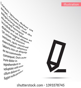 Vector icon a pen 10 EPS . Lorem Ipsum Illustration design