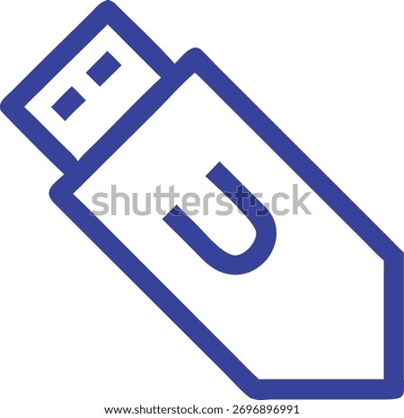 Vector icon of a pen drive on a white background