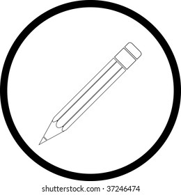 vector icon of pencil. All layers are grouped.