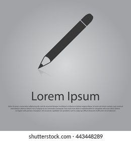 Vector icon of pencil. Flat design style. EPS 10