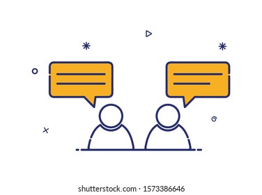 Vector icon of people chatting with speech bubble