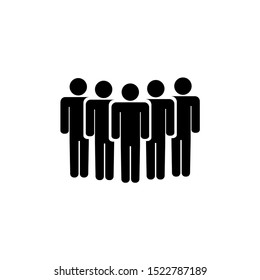 Vector icon of people. Flat icon symbol of the crowd with a white background and is used for graphic, web and other designs