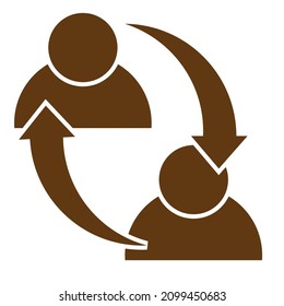 icono vector de personas que interactúan con otros y reciprocidad