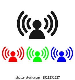 Vector icon of people talking. Flat icon symbol of someone communicating