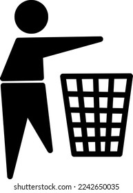 vector icon of people throwing trash
