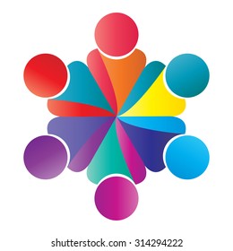 vector icon of people together - sign of unity, partnership.