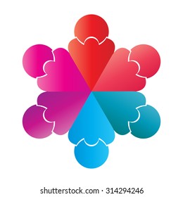 vector icon of people together - sign of unity, partnership.