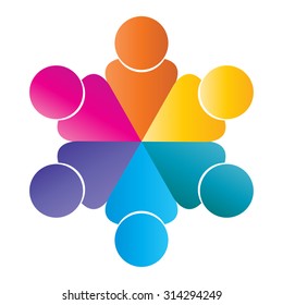 vector icon of people together - sign of unity, partnership.