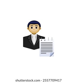 Vector icon of people wearing formal employee clothes, Employee data icon, suitable for various graphic design needs such as biodata, business presentations, company reports, careers, and etc