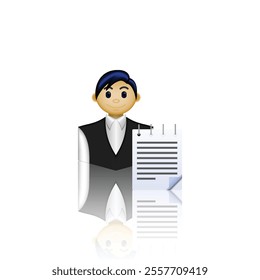 Vector icon of people wearing formal employee clothes, Employee data icon, suitable for various graphic design needs such as biodata, business presentations, company reports, careers, and etc