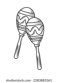 Vector icon percussion instrument maracas icon isolated