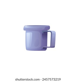 The vector icon is perfect for travel and hiking enthusiasts. Includes a gray aluminum mug on a white background designed to illustrate outdoor activities