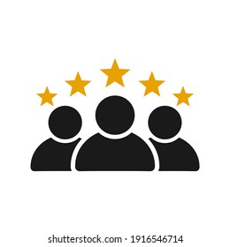 Vector icon of a person or group illustration with star rating