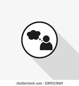 vector icon person with Speech with a long shadow