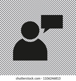 vector icon person with Speech on a transparent background