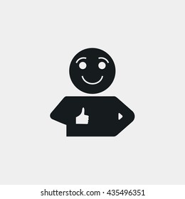 Vector icon of the person. Thumbs up icon. Vector like icon.