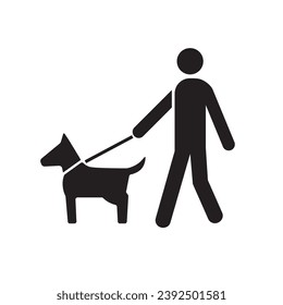Icono vector de una persona caminando por un perro 