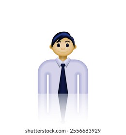 Vector icon of person wearing formal employee clothes, wearing neat shirt, tie and trousers. Suitable for use in websites, human resources or careers, business presentations, and etc