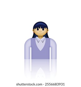 Vector icon of person wearing formal employee clothes, wearing neat shirt, tie and trousers. Suitable for use in websites, human resources or careers, business presentations, and etc