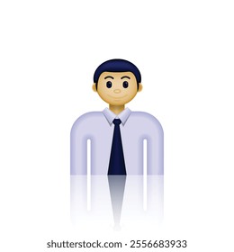 Vector icon of person wearing formal employee clothes, wearing neat shirt, tie and trousers. Suitable for use in websites, human resources or careers, business presentations, and etc