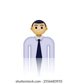 Vector icon of person wearing formal employee clothes, wearing neat shirt, tie and trousers. Suitable for use in websites, human resources or careers, business presentations, and etc