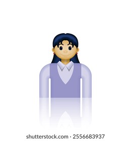 Vector icon of person wearing formal employee clothes, wearing neat shirt, tie and trousers. Suitable for use in websites, human resources or careers, business presentations, and etc