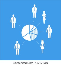 vector icon of personal responsibility in work team | flat design infographics template