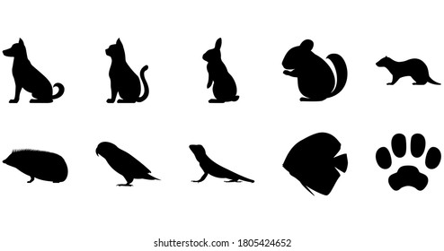 Vector icon of pet animal silhouette.