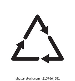 icono vector PET Reciclaje triangular logotipo en blanco y negro