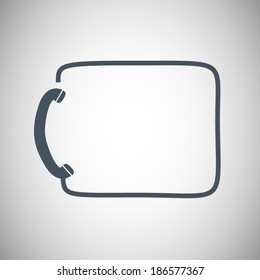 vector icon of a phone with a blank space for your text 