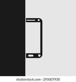 Vector icon of phone. Flat design style.