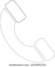  Vector icon of a phone handset, ideal for contact sections, customer service, or business communication apps