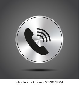 vector icon Phone metallic isolated on dark background