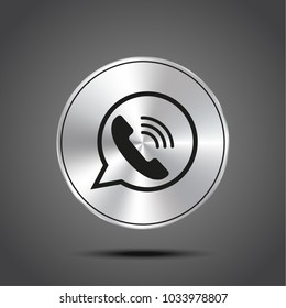vector icon Phone metallic isolated on dark background