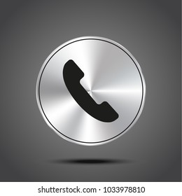 vector icon Phone metallic isolated on dark background