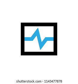 Сardiogram vector icon. Pictogram from set Smartphone Essentials. Isolated on white background