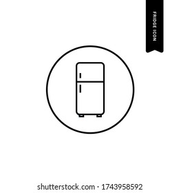 Icono del vector. Foto de una nevera. Icono de cocina.