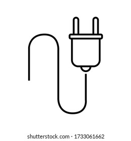 Vector icon. Picture of a plug. Line icon.