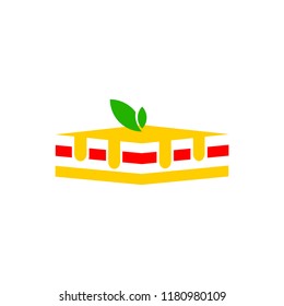 Vector icon of pie, food icon on white background