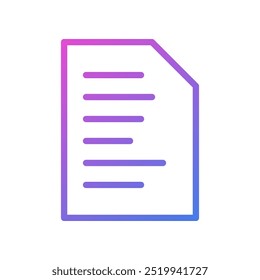 Vector icon of a piece of paper, symbol of a flat design document file.